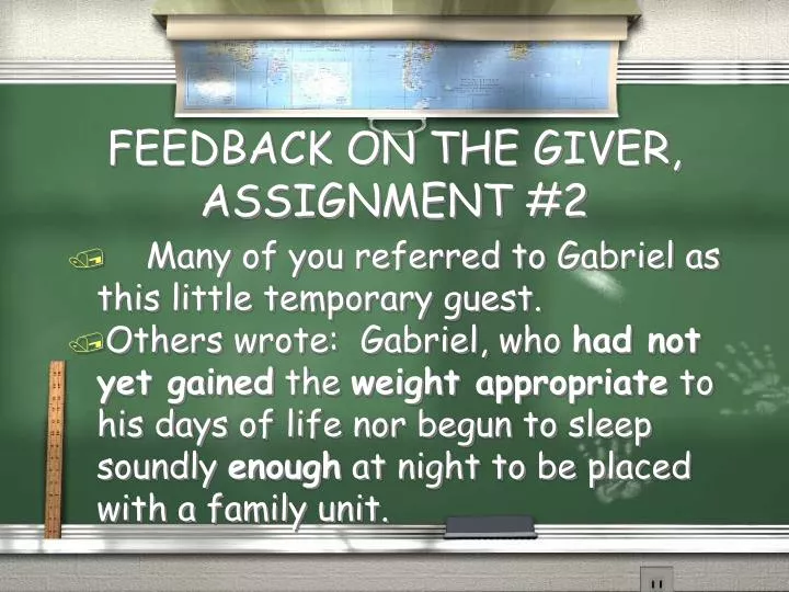 feedback on the giver assignment 2