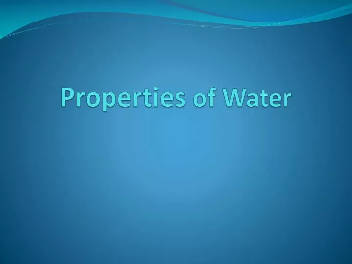 properties of water