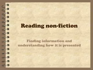 Reading non-fiction