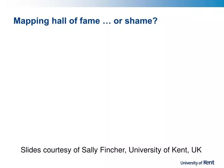 mapping hall of fame or shame