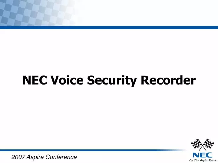 nec voice security recorder