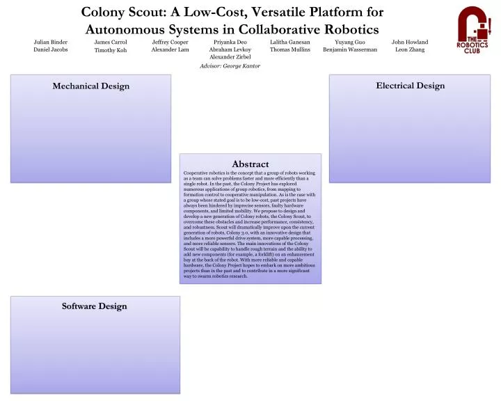colony scout a low cost versatile platform for autonomous systems in collaborative robotics