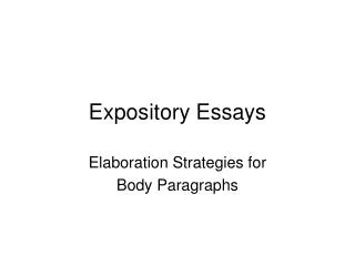 Expository Essays