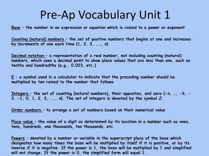 pre ap vocabulary unit 1