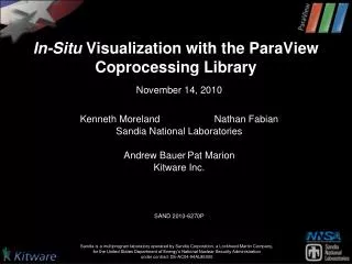 In-Situ Visualization with the ParaView C oprocessing Library
