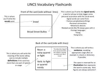 LINCS Vocabulary Flashcards