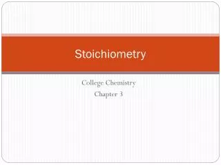 Stoichiometry