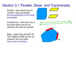 Section 3.1 Parallel, Skew and Transversals