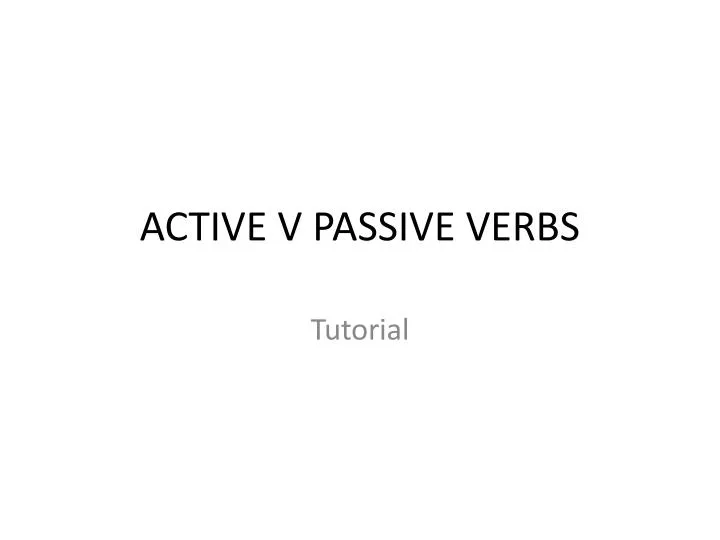 active v passive verbs