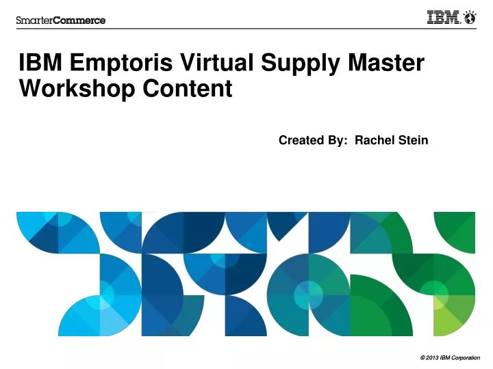 ibm emptoris virtual supply master workshop content