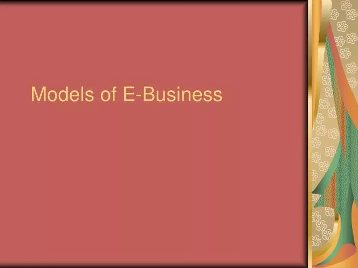 models of e business