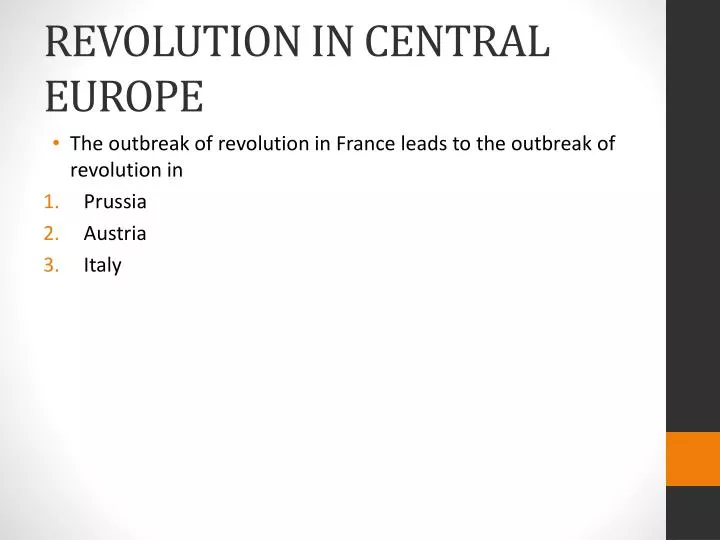 revolution in central europe