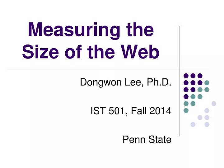measuring the size of the web