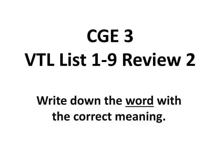 cge 3 vtl list 1 9 review 2