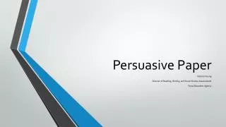 Persuasive Paper