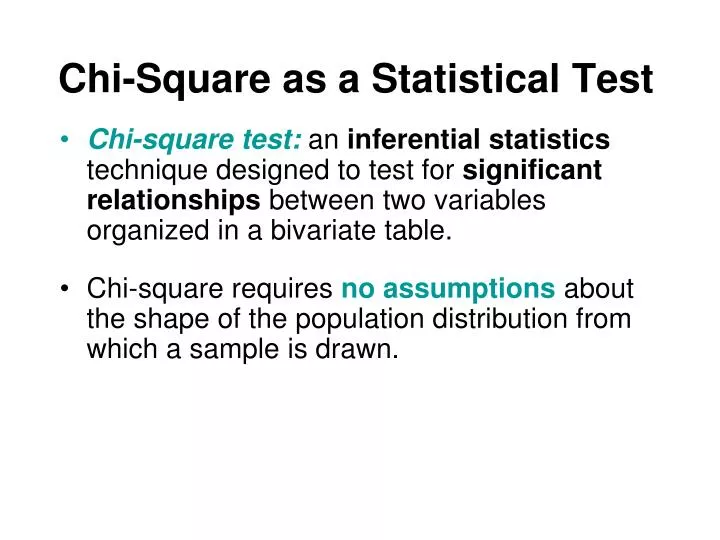 chi square as a statistical test