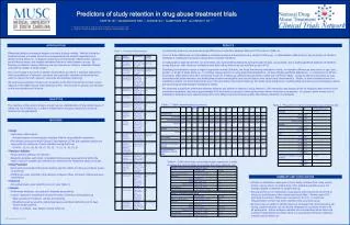 Predictors of study retention in drug abuse treatment trials