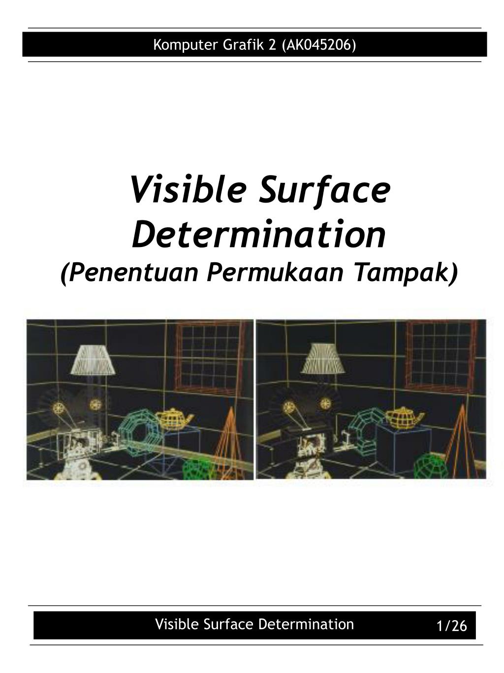 PPT - Visible Surface Determination (Penentuan Permukaan Tampak ...