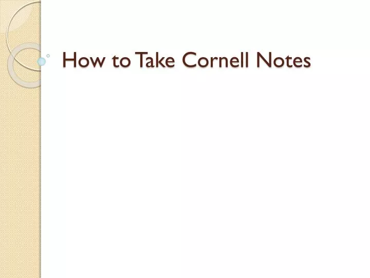 how to take cornell notes