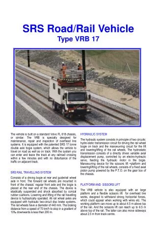 SRS Road/Rail Vehicle Type VRB 17