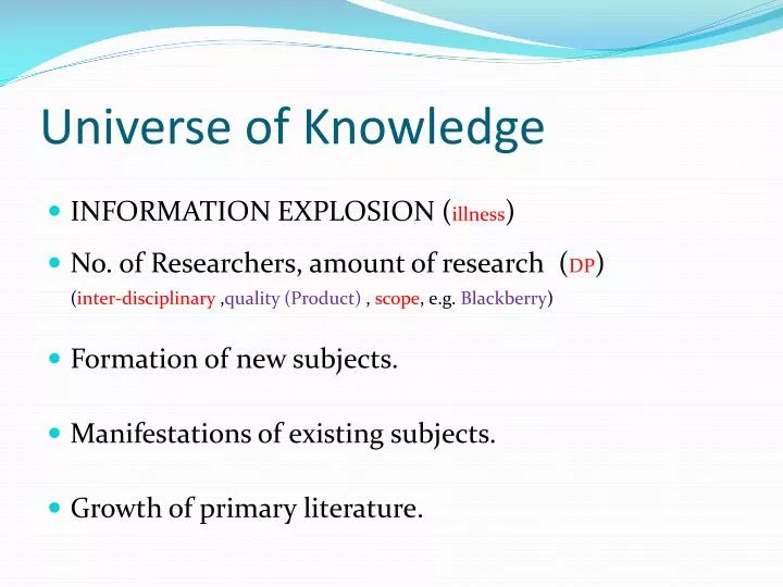 universe of knowledge