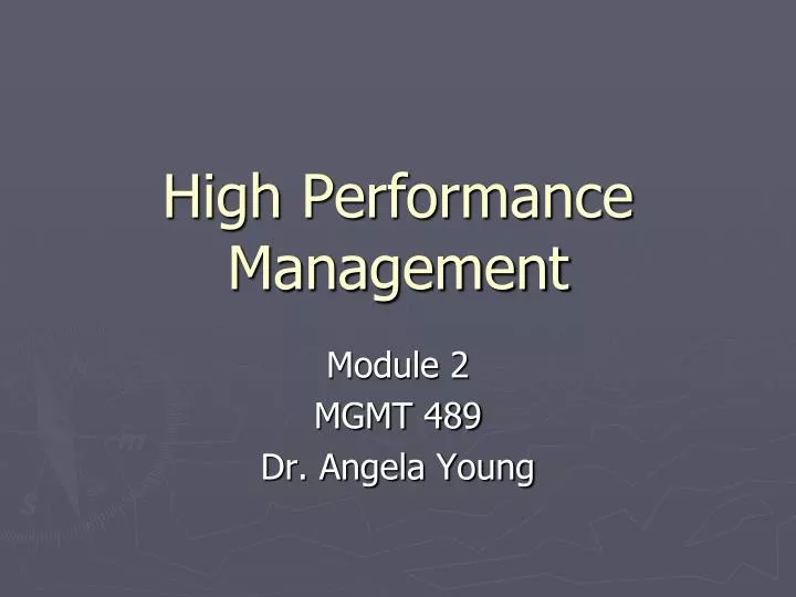 high performance management
