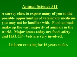 Animal Science 511