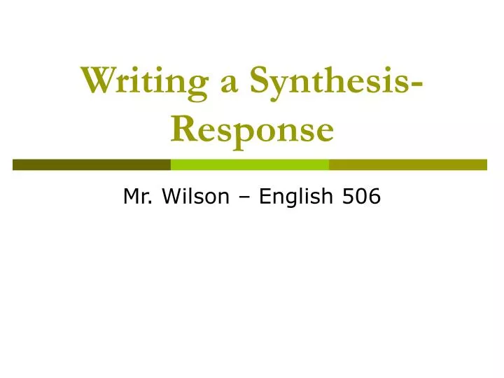 writing a synthesis response