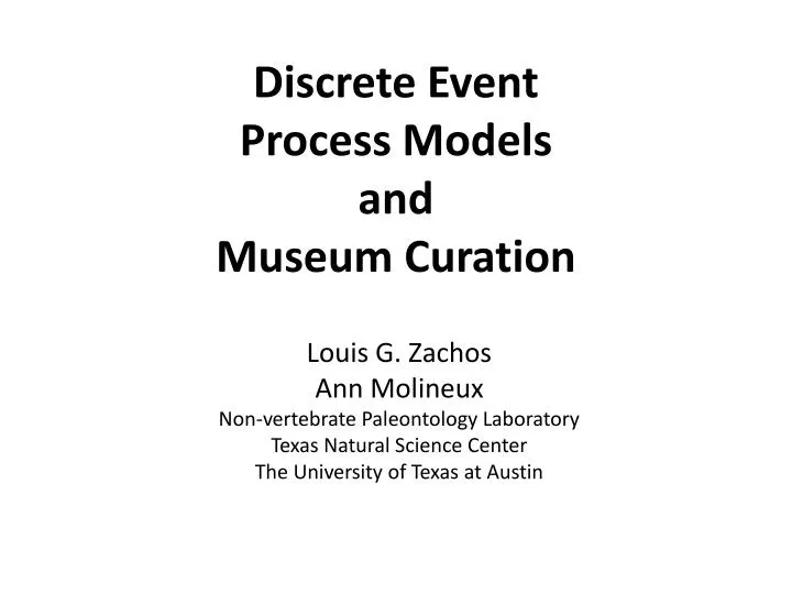 discrete event process models and museum curation