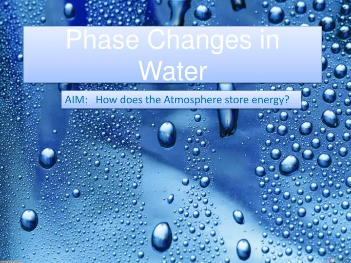 phase changes in water