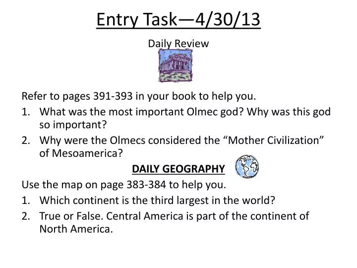 entry task 4 30 13