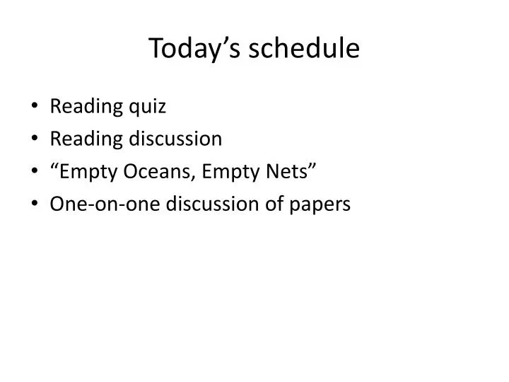 today s schedule