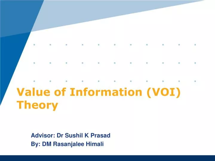 value of information voi theory
