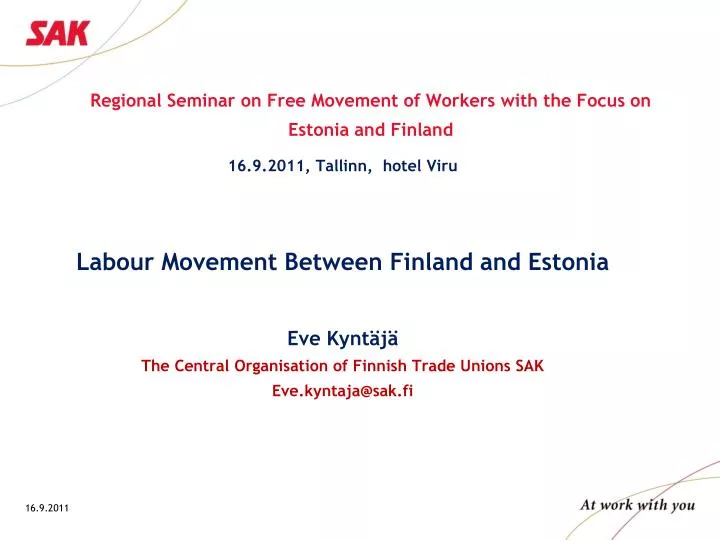 regional seminar on free movement of workers with the focus on estonia and finland