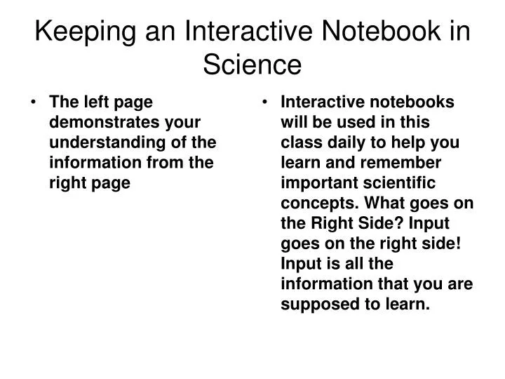 keeping an interactive notebook in science