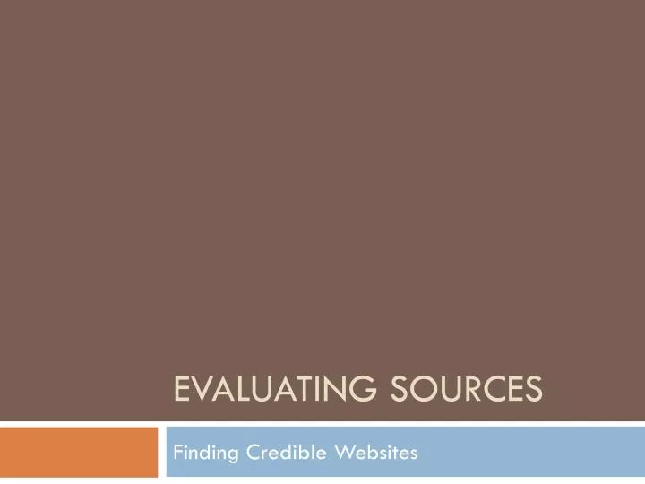evaluating sources