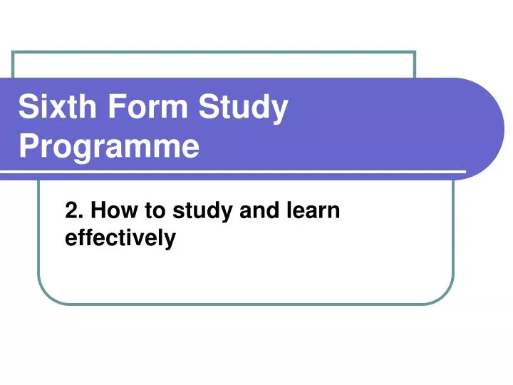 sixth form study programme