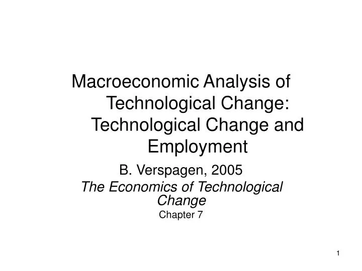 macroeconomic analysis of technological change technological change and employment