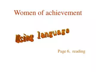 Women of achievement