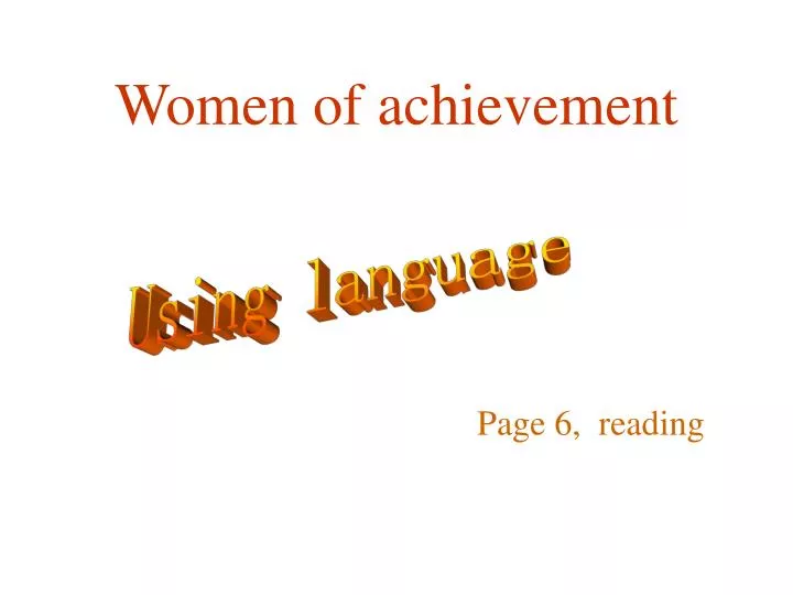women of achievement