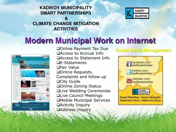 modern municipal work on internet