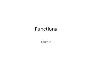 Functions