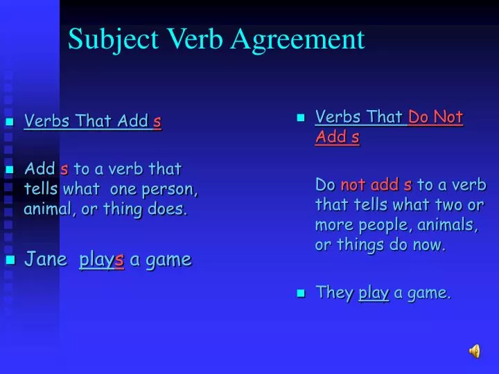 subject verb agreement