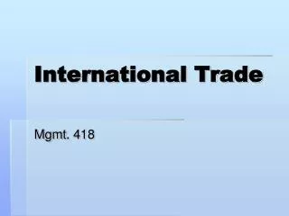 International Trade