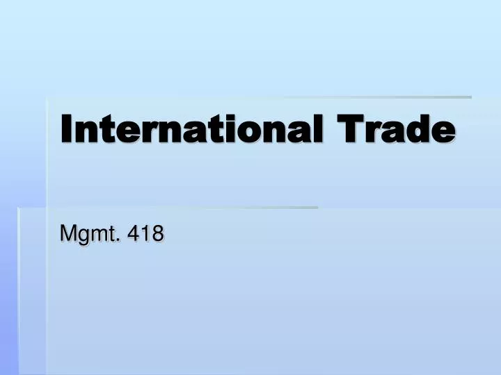 international trade