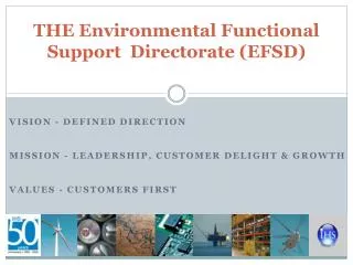 THE Environmental Functional Support Directorate (EFSD)