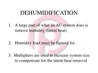 DEHUMIDIFICATION