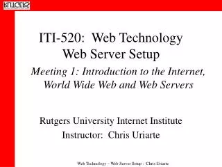 ITI-520: Web Technology Web Server Setup