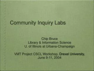 Community Inquiry Labs