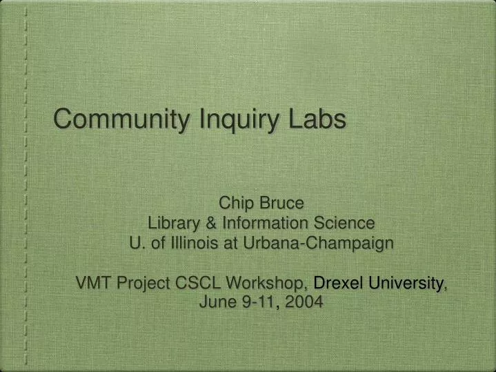 community inquiry labs